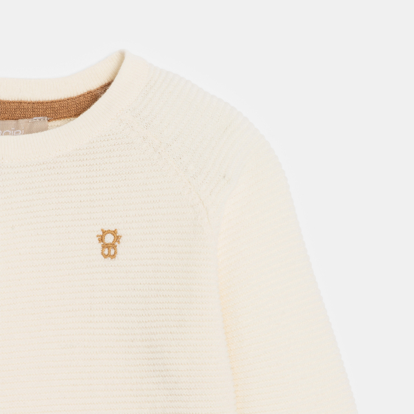 كنزة تريكو بلون أبيض لحديثي الولادة